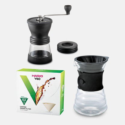 Hario Skerton N and V60 Drip Decanter Starter Kit Hario