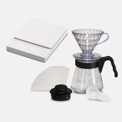 Hario Polaris White and V60 Coffee Dripper and Server Set (Size 02) Hario