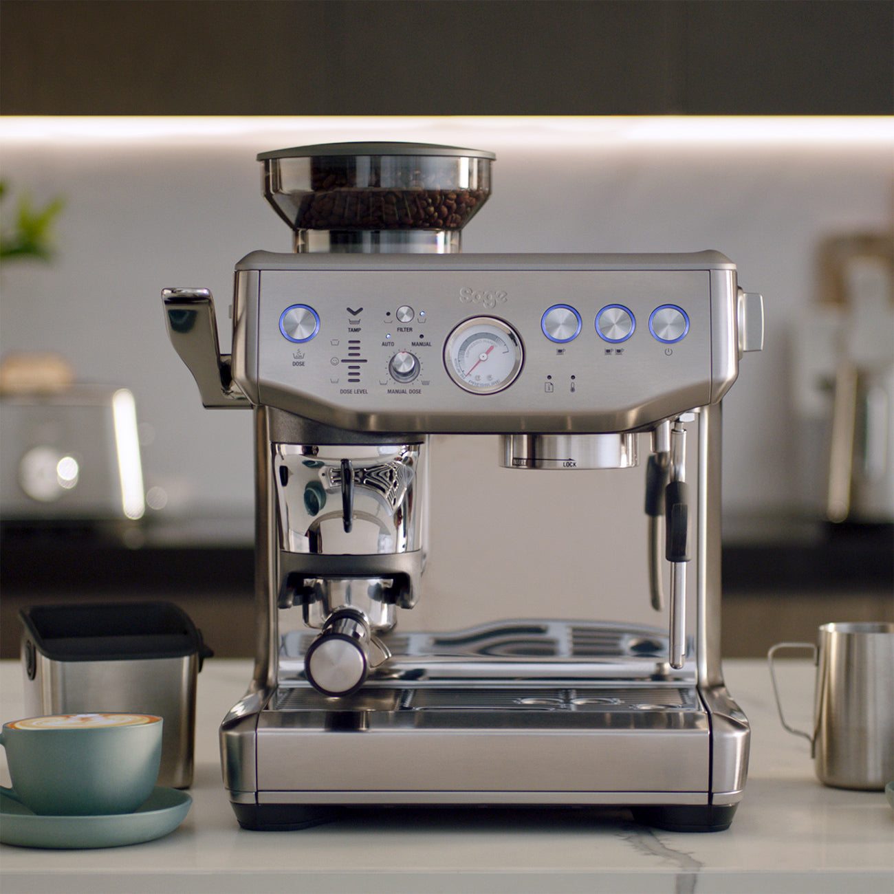 Sage Barista Express Impress Espresso Machine (Stainless Steel) Sage